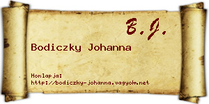 Bodiczky Johanna névjegykártya